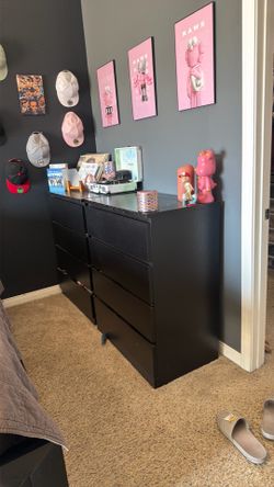 Black Brown 4 Drawer Dresser