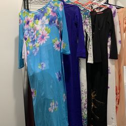 Vietnamese Dresses Ao Dai (Xs/small) Collared/Boatneck/one Shoulder Styles