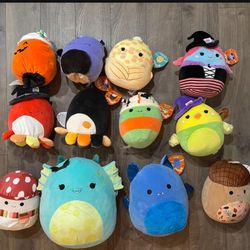 Lots of 12 various sizes, Halloween Squishmallow 