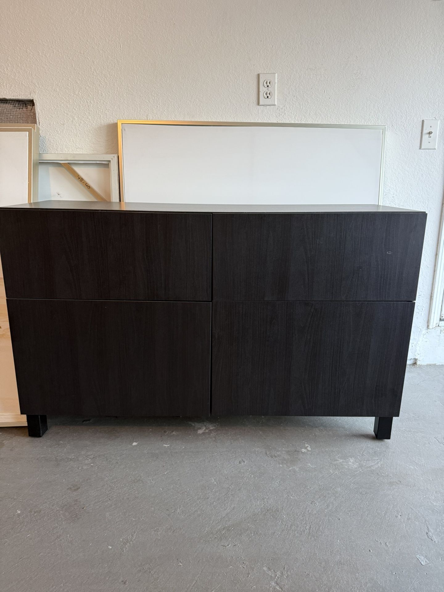 Sideboard Furniture Black Wood Modern