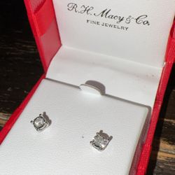 3/8 CTTW Diamond Stud Earrings 14KW