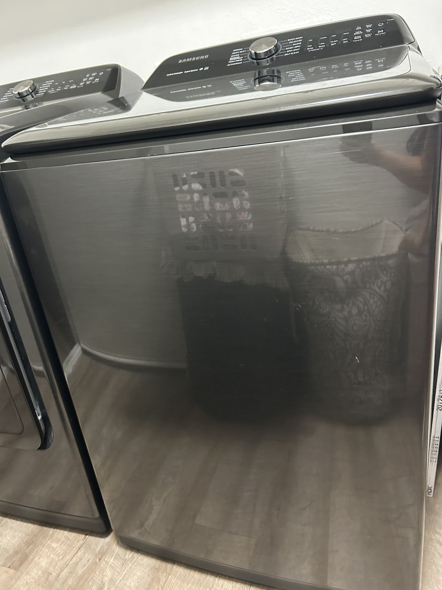 Samsung Large Cycle Electric Dryer And Samsung High Efficient Smart Top Load Washer