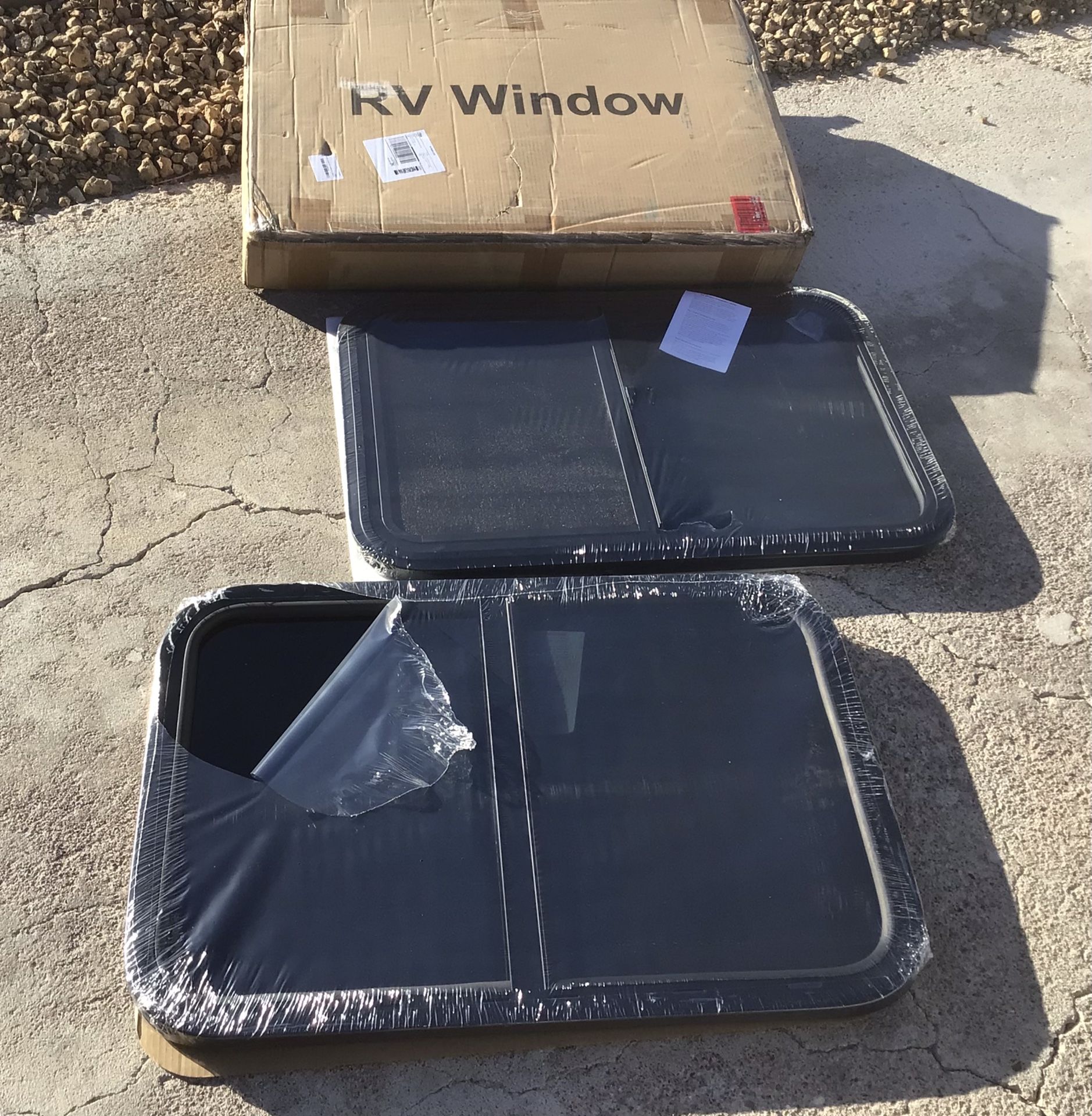 New Pair of Horizontal RV Windows 30" W x 20" H Tinted Sliding