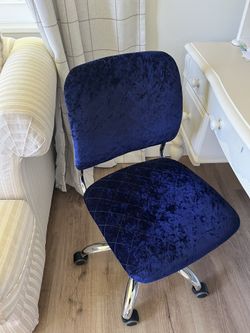 Blue Velvet Desk Chair