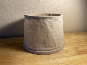 Natural Linen Neutral Colored Drum Shaped Lampshade