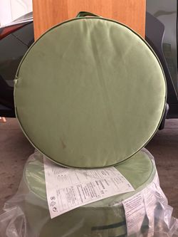 Round Outdoor Chair Cushions Green Set