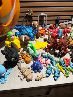 Large Lot of 3D Printed Animal Figures