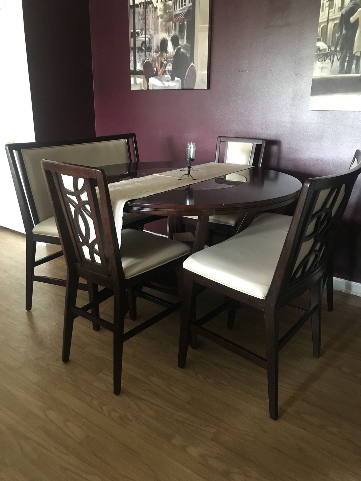 Counter Hight 6 Seater Dining Table W/ Chairs