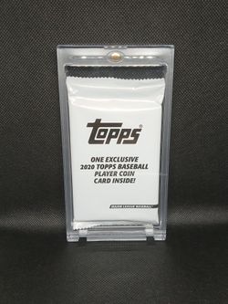 2020 topps Baseball Player Coin Card Booster w/Display Case