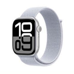 Apple Watch SE (2nd Gen) 44mm Smartwatch with Silver Aluminum Case with Winter Blue Sport Loop