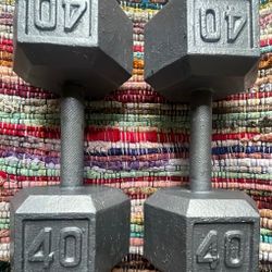 PAIR OF 40 LB. DUMBBELLS 