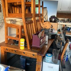 Dining table and six chairs