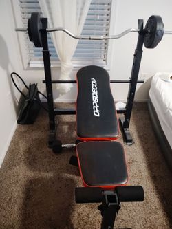 WEIGHT BENCH AND CURL BAR ONI