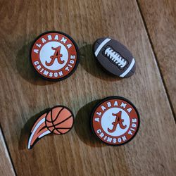 Lot Of 4 Alabama Crimson Tide Shoe Charms 