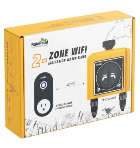 RAINPOINT Smart WiFi 2-Zone Sprinkler Timer Water Timer Automatic Irrigation.