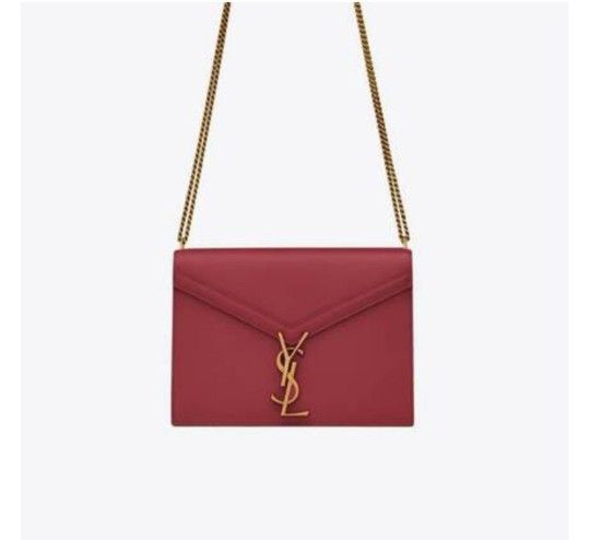 Saint Laurent Cassandra Red Leather Medium Shoulder Bag