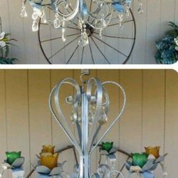 Wrought Iron Vintage Chandelier  Garden Light 