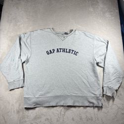 Vintage GAP Athletic Sweatshirt Men’s XL Gray Crewneck Pullover Distressed #2232