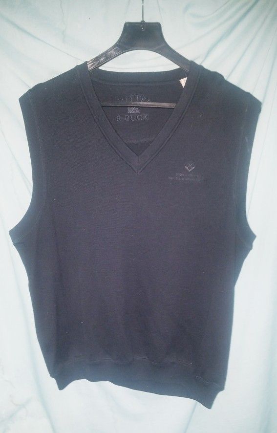 Black Mens Cutter and Buck Soft Cotton Knit Pull Over Sweater Vest Size XL