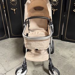 New 2-in-1 High Landscape Baby Stroller, Reversible Bassinet Reclining