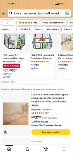 Corralito transparente para mascota