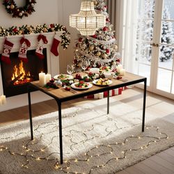 Milliken Industrial 47" Walnut Rectangluar Dining Table