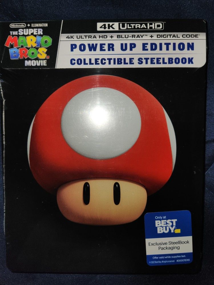 Super Mario Bros Movie Best Buy Exclusive Power Up Steelbook 4K Blu-Ray  Digital