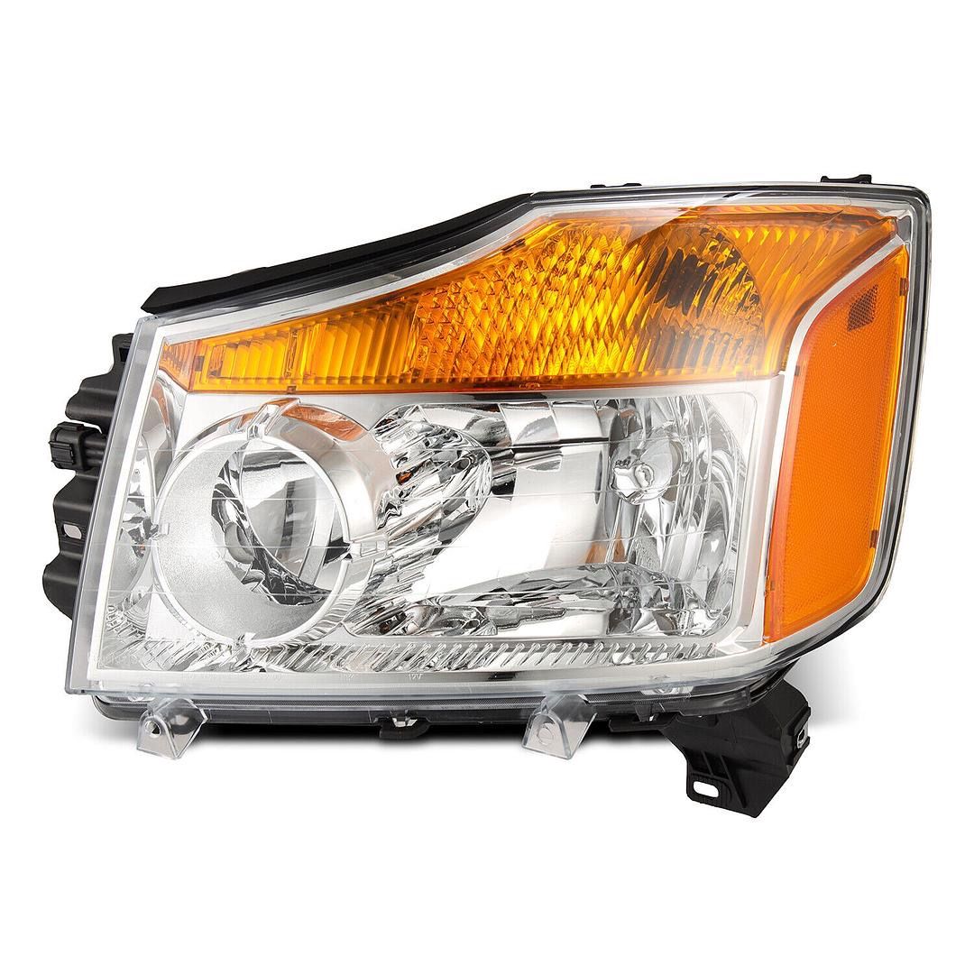 New Clear Lens Chrome Headlights Head Lamps Assembly Set 2004-2012 Nissan