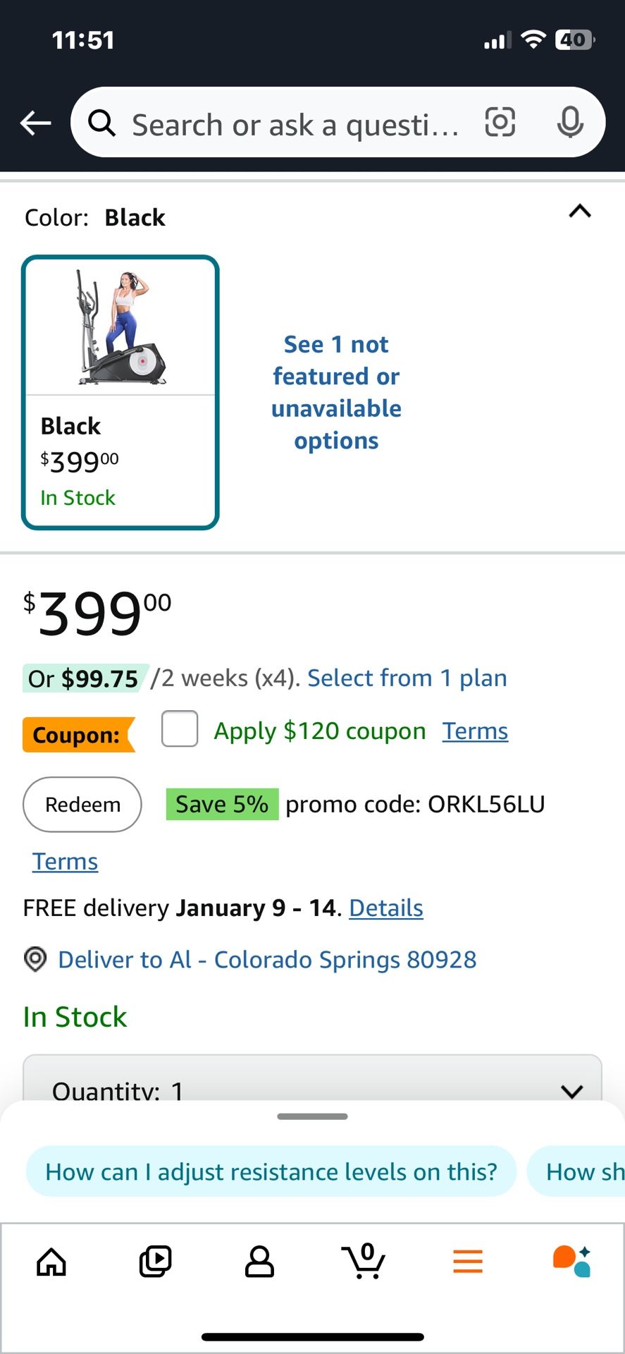 Brand New Never Used Elliptical - Ordered Wrong One
