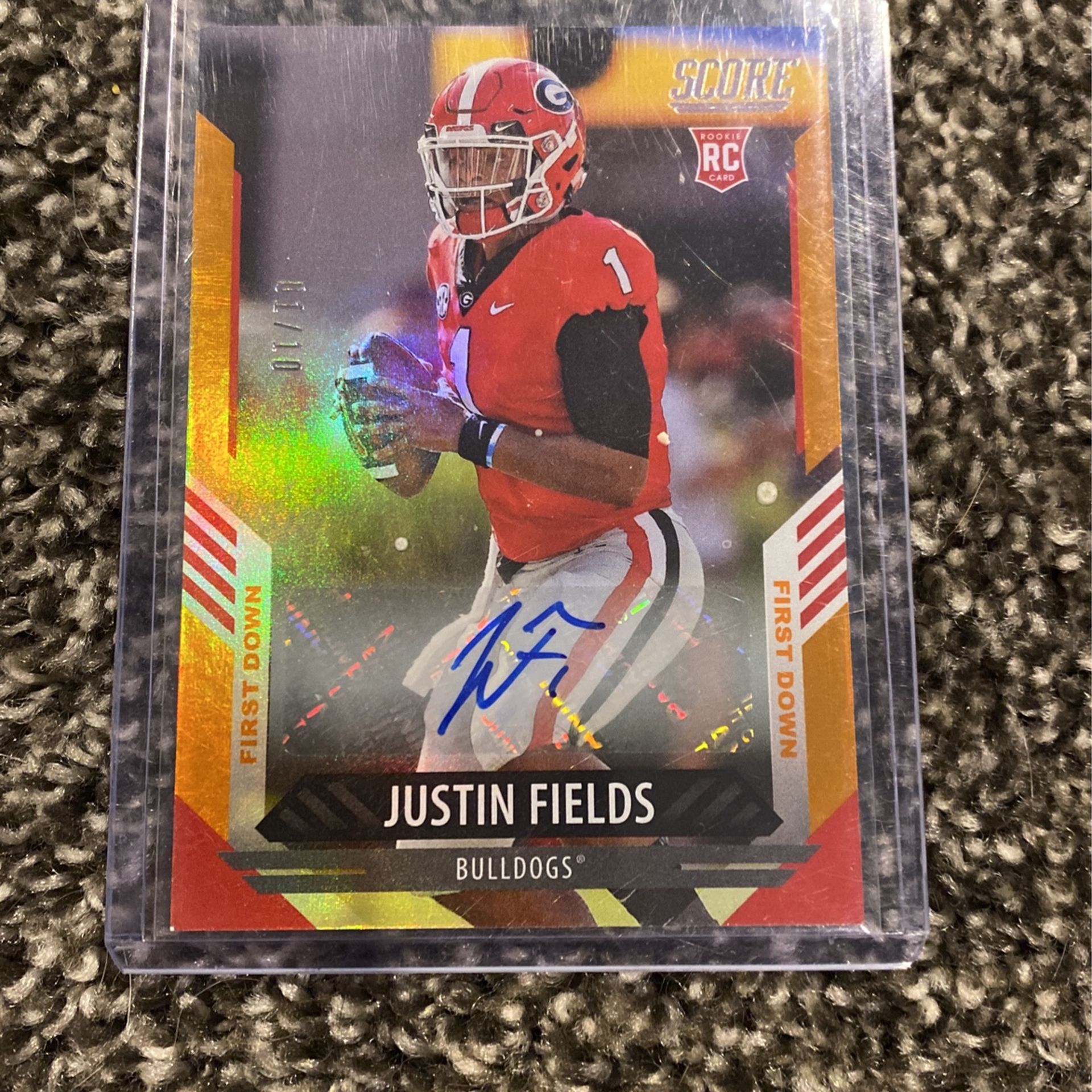 Justin Fields Autographed 1/10 Score First Down