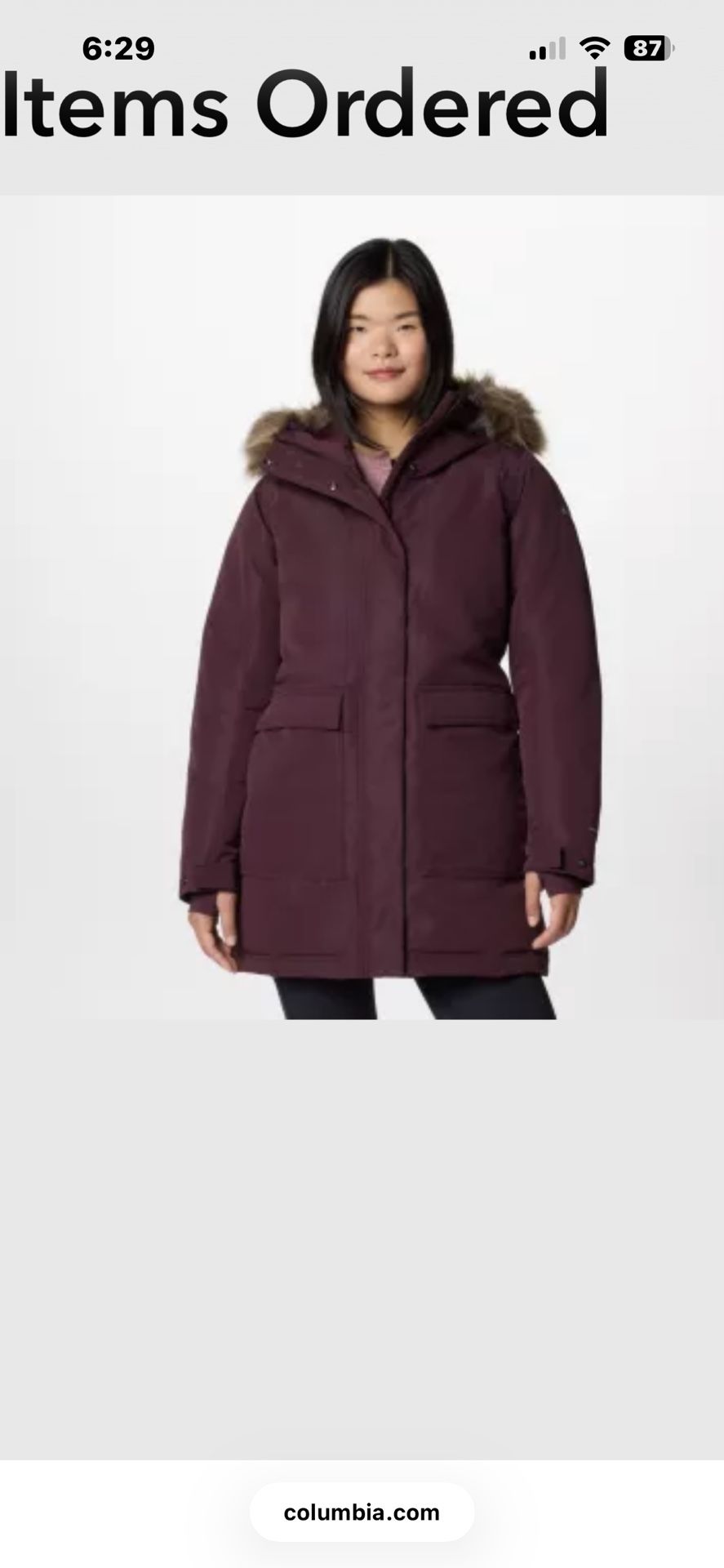 Columbia insulated Parka