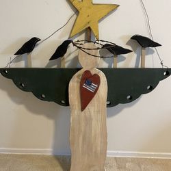 Wood Angel Country Folk Primitive Style