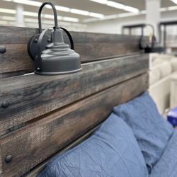 Dark Gray Bedroom Set / Bed, Dresser, Mirror, Chest, Nightstand /P 