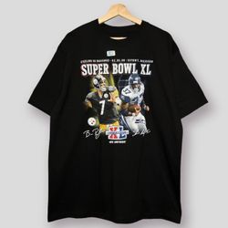 SUPER BOWL XL STEELERS VS SEAHAWKS TEE SIZE LARGE
