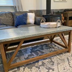 Wood And Metal Coffee Table