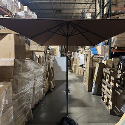 6.6 ft. x 10 ft. Rectangular Outdoor Market Patio Umbrella Table Umbrellas with Crank & Push Button