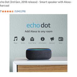 2x Amazon Echo Dot (3rd Gen) – Charcoal & Heather Gray – Excellent