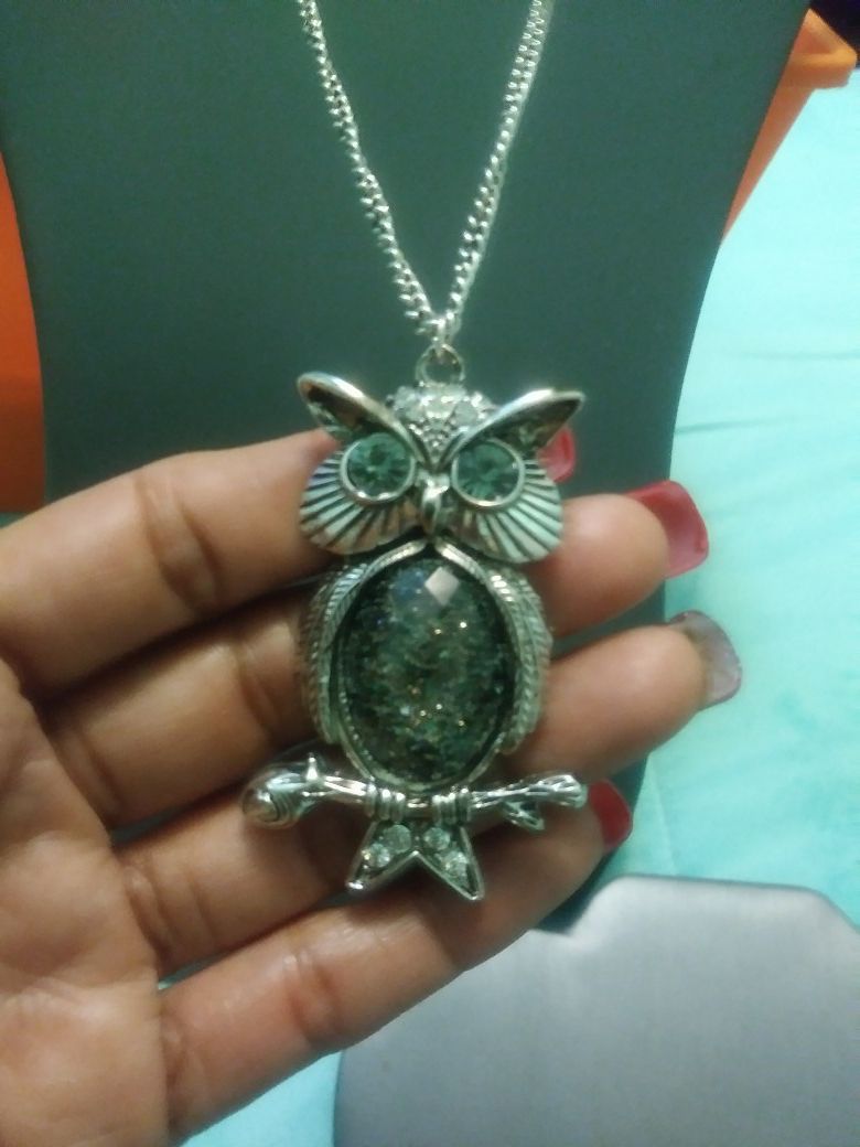 New crystal owl pendant necklace