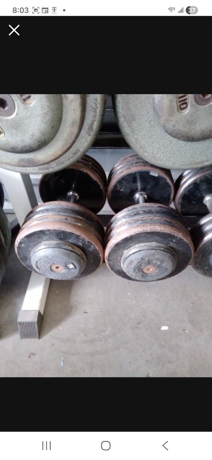 Pair Of 90-pound Pro-style Dumbbells W Hex Handles 180lbs Total Weights