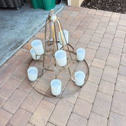 Modern Brushed Nickel 9-Light Chandelier
