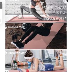 Yoga Mat with Strap, 1/3 Inch Extra Thick Yoga Mat Double-Sided Non Slip, Professional TPE Yoga Mats for Women Men, Workout Mat for Yoga, Pilates and 