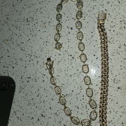 Moissanite Chain And Bracelet 