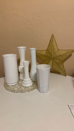 Vintage Various White Milk Glass Lot