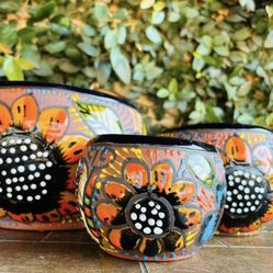 Set of 3 Talavera Bowl Pot Planters 