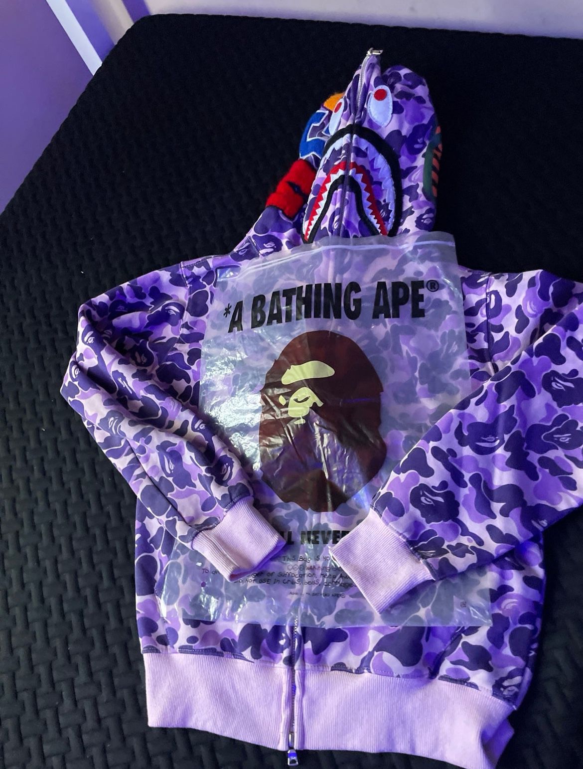 Light purple bape hoodie