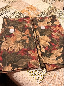 JCPenney Collection Leaf Pry Curtains Valances set of 2