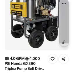 BE 4000psi 4.0gpm Honda Belt Drive Portable Hot Water Pressure Washer Diesel Burner HW4013HBG