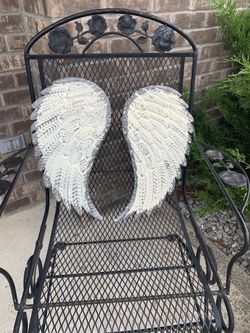 Set of White Metal angel wings