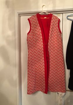 Beautiful 60’s pants and sleeveless overcoat one button.