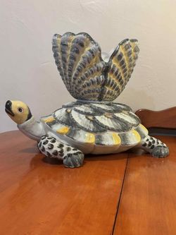 Vintage Porcelain Turtle 12”H